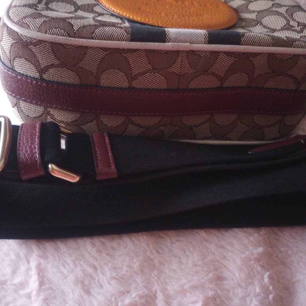 Coach Signature Crossbody Bag with Orange Accent - Picture 3 of 9